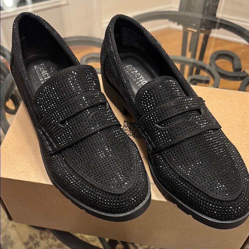 Kenneth Cole Black Studded Women's Loafers